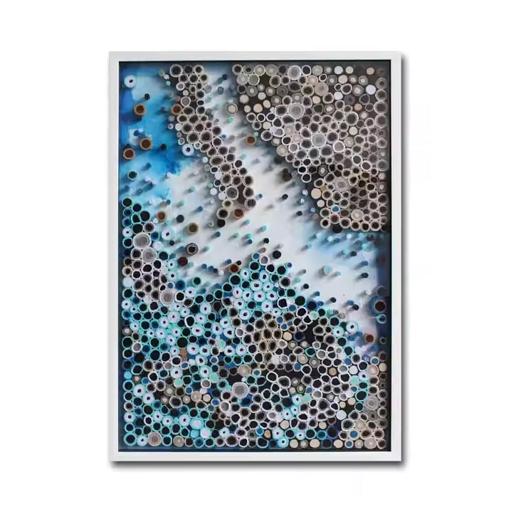 3D Blue Abstract Paper Artwork Living Room Decor Wall Art